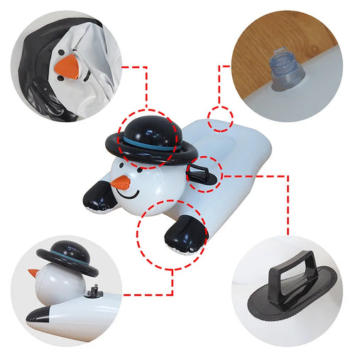 Frosty Rider – Inflatable Snowman Snow Sled with Handles (107 cm)